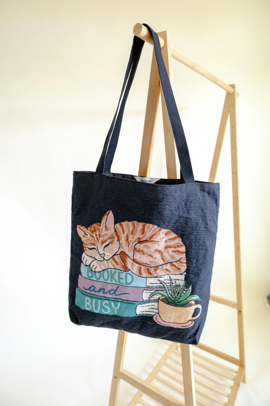 BOOKED & BUSY TAPESTRY TOTE