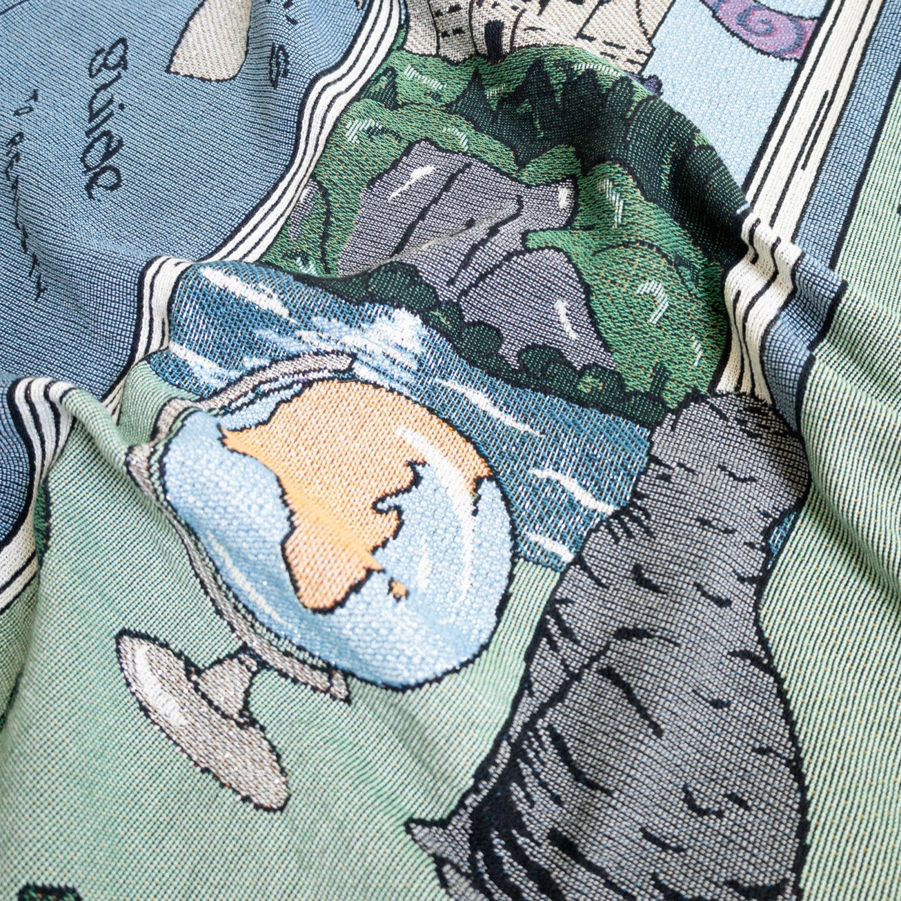 BOOK LOVER THROW BLANKET - WOVEN WITH METALLIC SILVER YARN